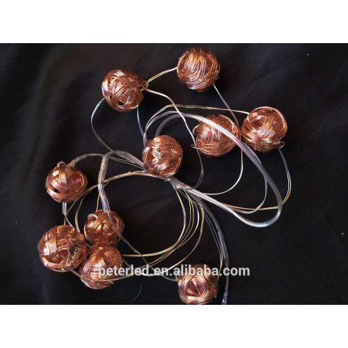 Christmas decoration LED battery operated indoor copper string light with shapes